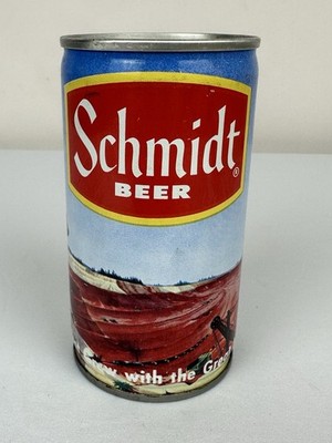 Empty Top Closed 12oz Schmidt Beer Scenic Series ( Bear / Mining ) S.S. Fan-Tab