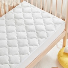 Waterproof Crib Mattress Protector Pad - Quilted, Fitted Baby Mattress Cover ...