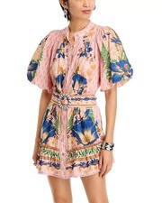 NEW, Farm Rio The Dream Garden Pink Mini Dress Sz XL #MD1159
