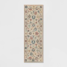 28"x84" Floral Persian Runner Rug Ivory - Threshold