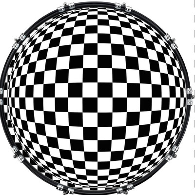 20'' Custom Bass Kick Drum Front Head Skin Graphical Checker 2