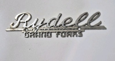VTG Rydell Grand Forks Metal Dealer Badge Emblem Tag Nameplate Ship 