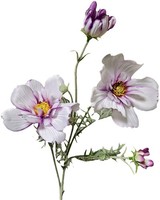 Artplants KüNstlicher Zweig SchmuckköRbchen Hikjan, Weiß-Violett, 80Cm