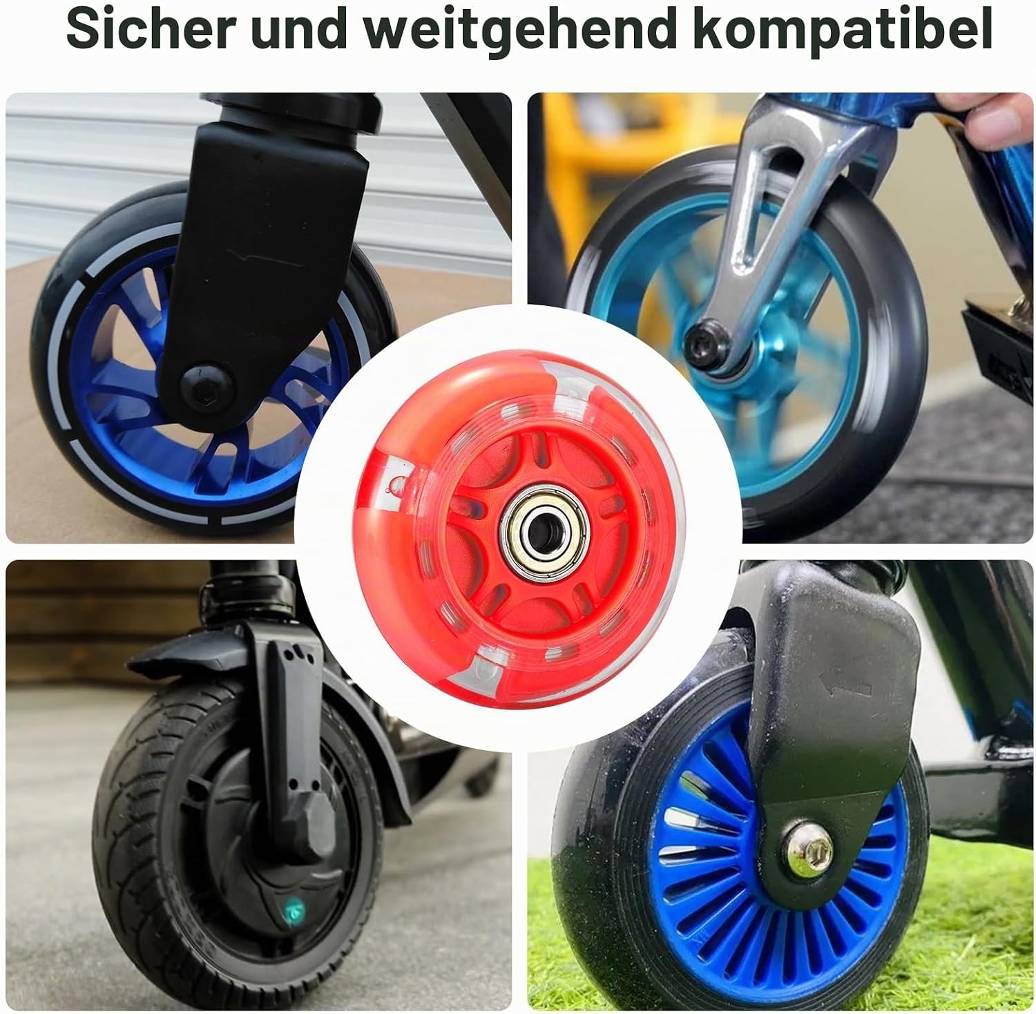 Ersatzrad LED Flash 80mm ABEC-7 für Scooter Kinder Rot image 5