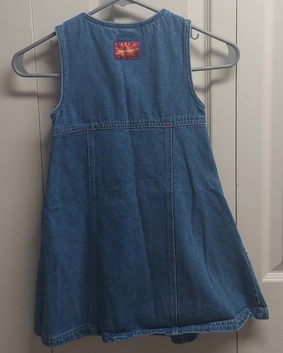 VIntage Nickelodeon Rugrats Angelica Embroidered Jean Overall Dress 6X - Imagen 3 de 5