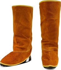 Leather Welding Spats Extra Long - Heat and Abrasion Resistant Welding Boot Cove