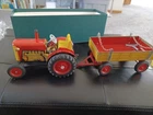 Vintage Schylling Tractor and Trailer Wind-up Tin Toy With BOX!!