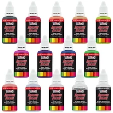 U.S. Art Supply 12 Color 1oz Pearlescent AIRBRUSH Paint Set w Cleaner & Thinner