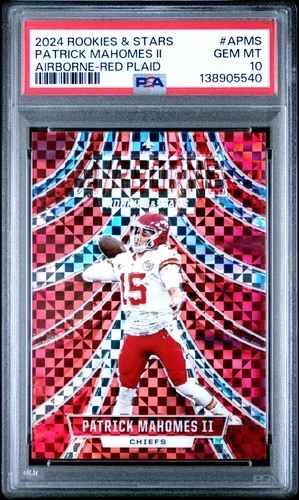2024 PANINI ROOKIES & STARS AIRBORNE RED PLAID #APMS PATRICK MAHOMES II PSA 10