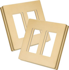 Bates- 2 Gang Screwless Decorator Wall Plates, 4.67" X 4.72", 4 Pack, Gold, Chil