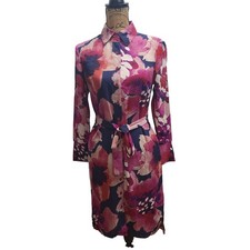 LuLaRoe XXS Floral Print Button Front Shirt Dress Belted Midi