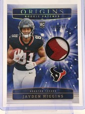 2025 Panini Origins Jayden Higgins Rookie Patch 3-Color /199 Texans #RPH-JHS