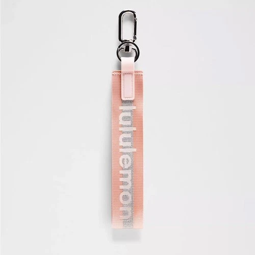 Lululemon Never Lost Keychain Wordmark ColourPink Mist/Silver