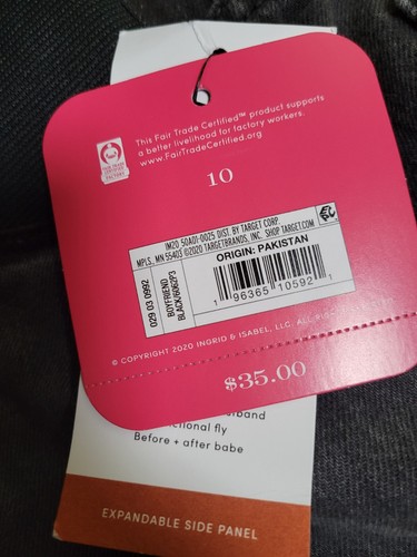 Ingrid & Isabel Maternity Under Belly Jeans (black size 10) NWT - Picture 11 of 11