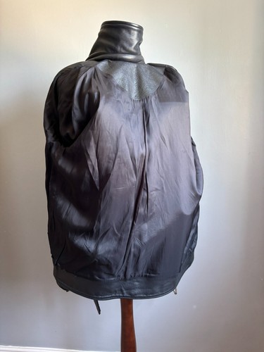 Heavy duty LEATHER BIKER JACKET 40 42 TALL long body 2.9Kg quality soft perfecto - Picture 9 of 19
