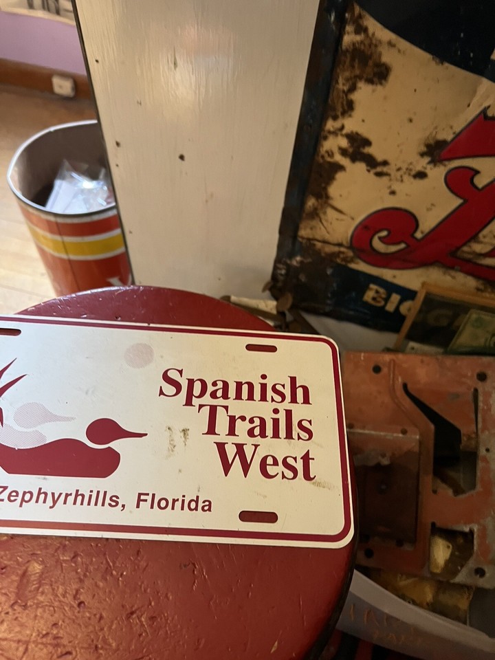 VTG Original Vanity Spanish Trails West Zephyrhills Florida FL License