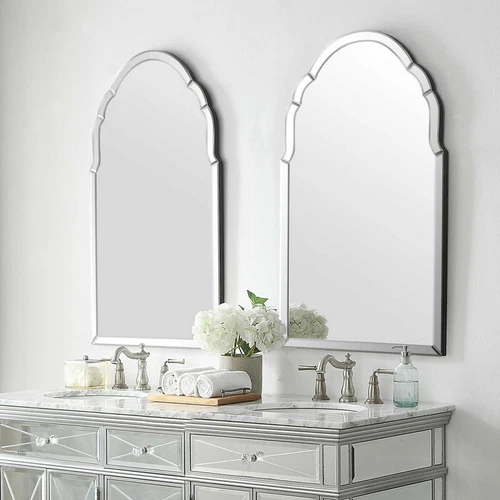 BRAYDEN MODERN FRENCH GLAM DECOR XXL 40" ARCHED BEVELED WALL MIRROR 09149 - Picture 3 of 4