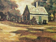 Chestee Harrington Minvielle Lithograph Autographed Rural House Country Nahan