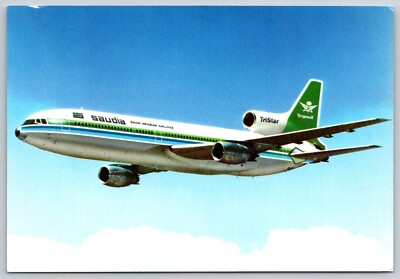 Saudia Arabian  Arabia Airlines Lockheed AIRLINESSSUED Tristar Postcard 4x6