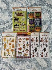 Mixed Lot Of Halloween/Thanksgiving Stickers American Greetings 6 Packs New