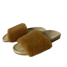 Jenni Kayne Shearling Slide Sandals Natural Size US 9 EU 39