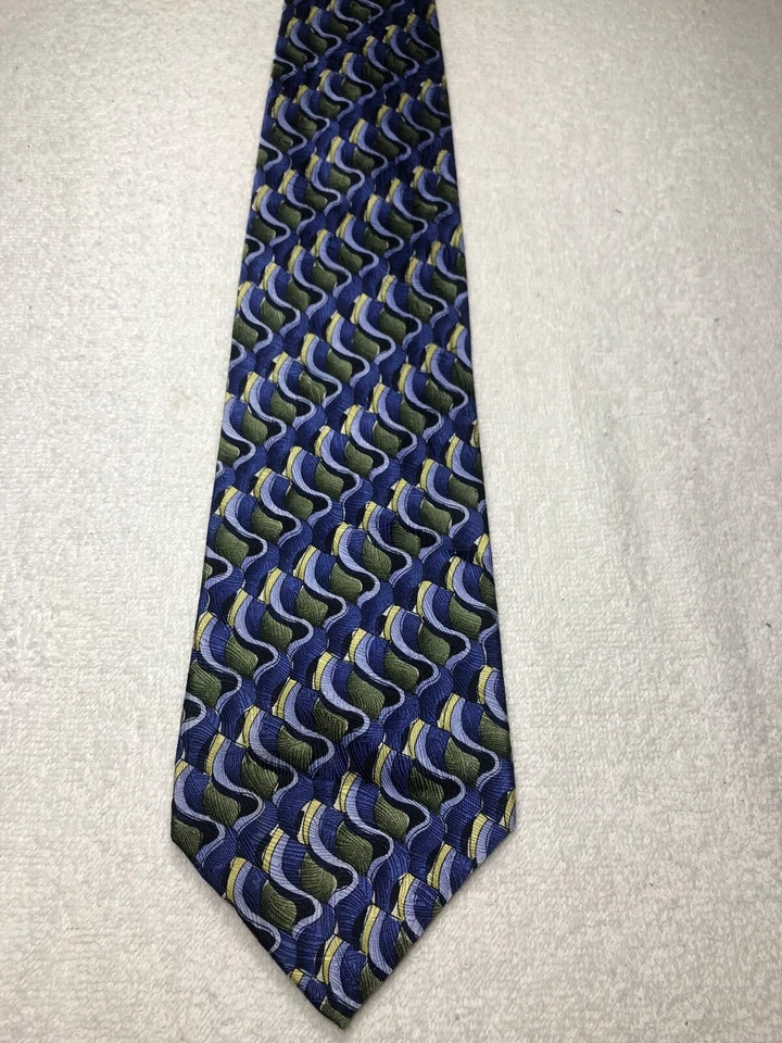 J FERRAR CORBATA HOMBRE VERDE AMARILLO GRIS AZUL 4 X 61 Foto 2 de 4