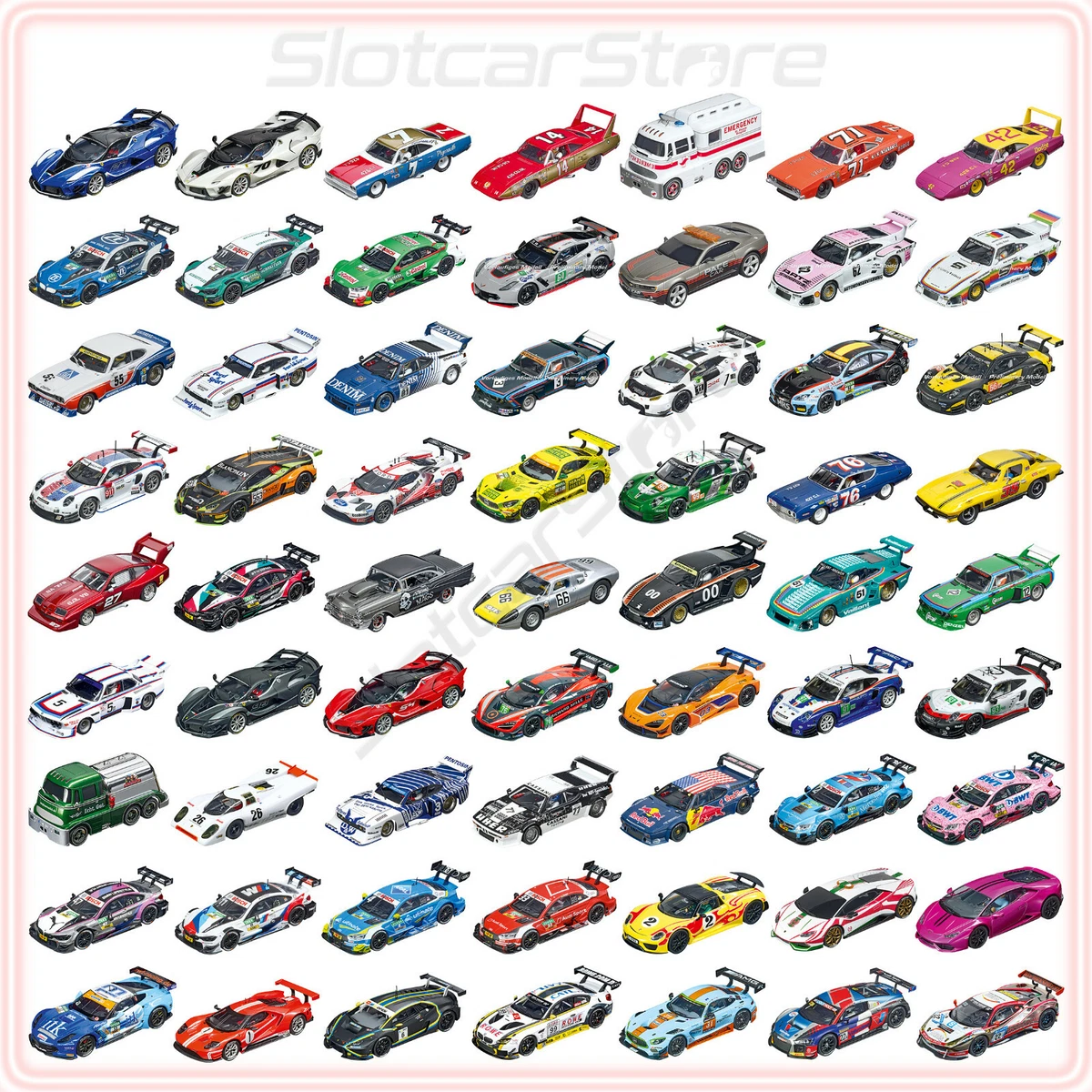 Carrera Digital 132 Coche Selección 2022 2023 1:32 Slotcar con Luz