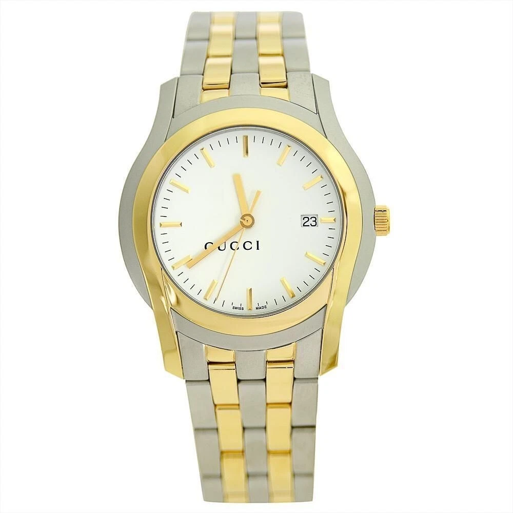Montre pour homme Gucci série 5505 YA055214 ton or en acier inoxydable