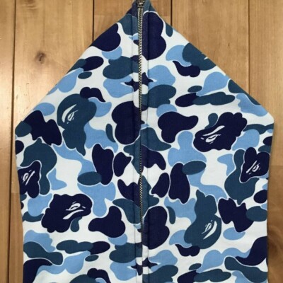 エイプ　ブルーパーカー 【ABC CAMO FULL ZIP HOODIE】 BAPE ABC camo Blue shark full zip hoodie A Bathing Ape Size