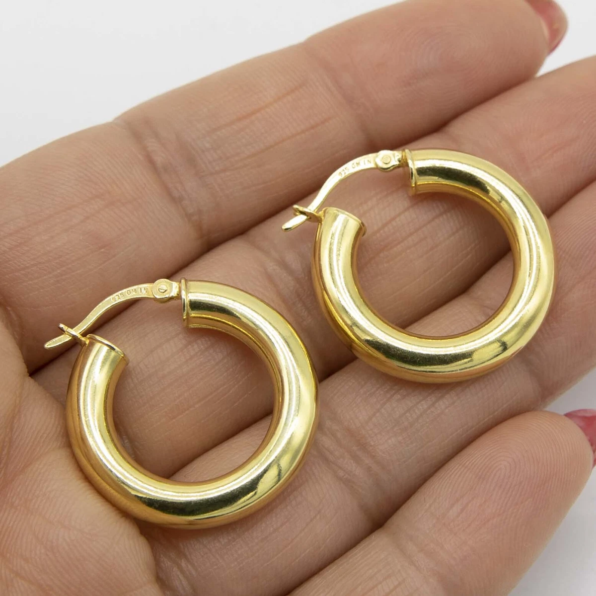 Polished gold 2024 hoop earrings