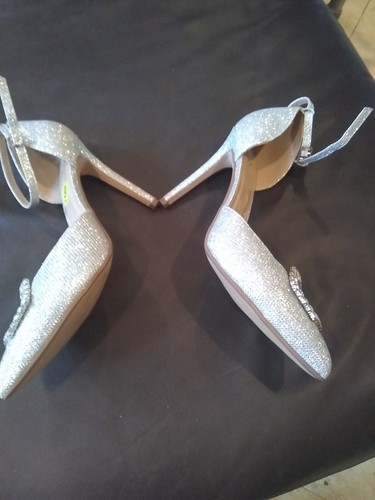Formal Wedding Stiletto Heels Bling Ankle Strap Shoes Women's Size 9 - Picture 2 of 7