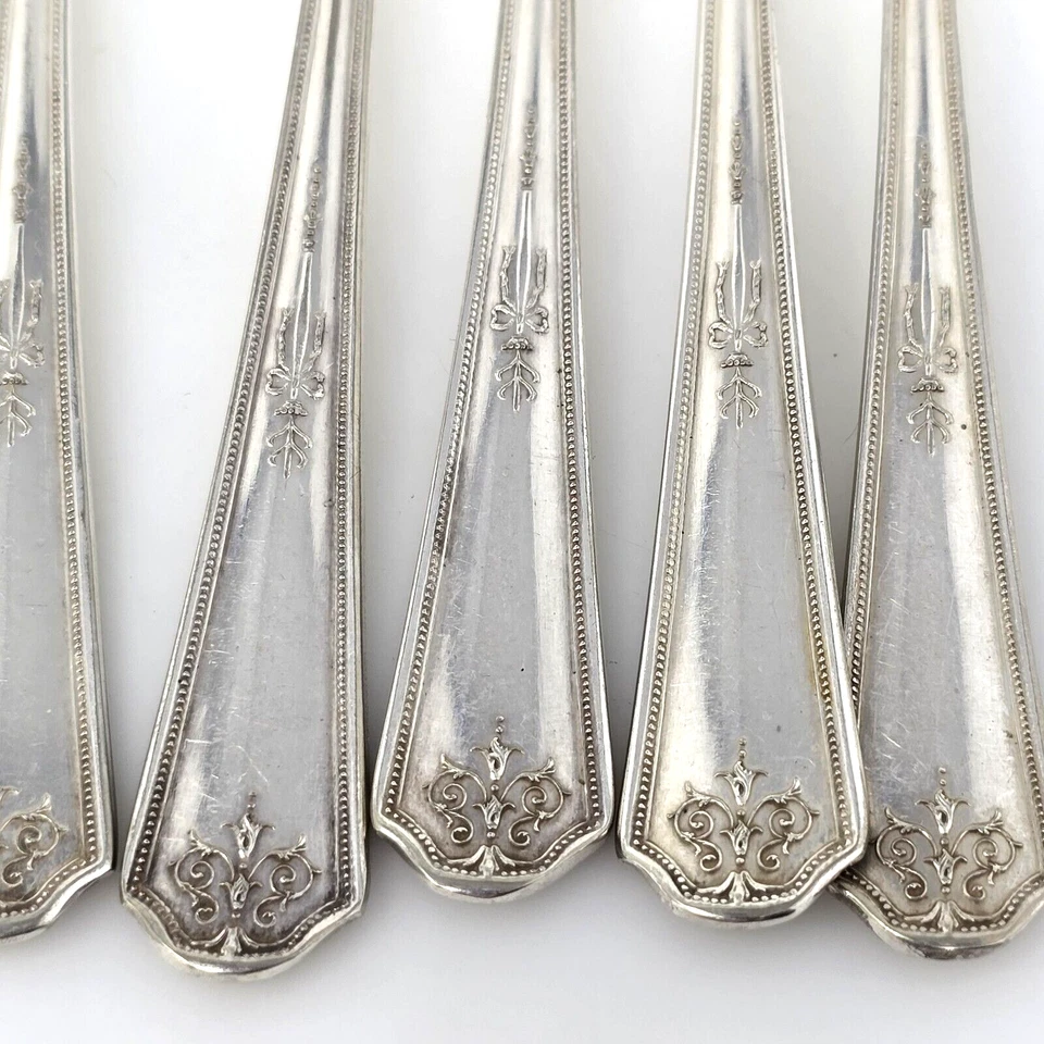 Thelma Hampton 1928 patrón de Vernon plateado 7 tenedores de ensalada, 6 cuchillos extendidos Foto 3 de 4