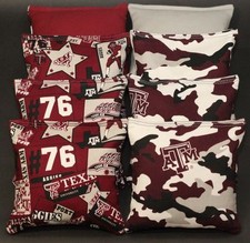 All Weather made w TEXAS A M University AGGIES Fabric CORNHOLE BEAN BAGS