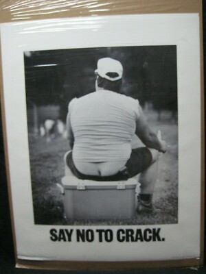 #ad #ad SAY NO TO CRACK VINTAGE POSTER BAR GARAGE 1988 BEER DRINKER CNG1567 $94.95