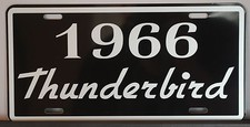 1966 66 Thunderbird Metal License Plate T-bird 390 428 Ford Luxury Sports Car