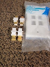 Leviton-4 PORT KEYSTONE WALL PLATE WITH SPEAKER QUICK CONNECTS