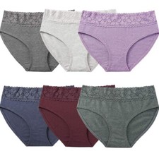 Women  s Underwear Cotton Panties Soft Ladies Lace Trim Underwear High Sz XL