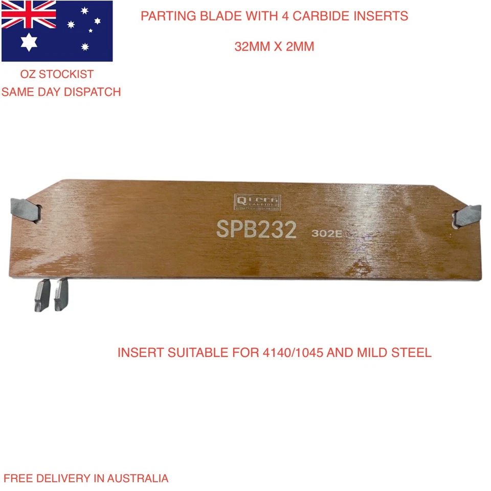 Cuchillas de herramienta de separación de inserción - Rango de tamaño de 26 y 32 mm (incluye 4 insertos) Foto 2 de 4