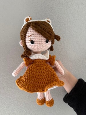 Crochet doll, 10'' Amigurumi Doll, Handmade gift decoration, Ready-made Amigurumi
