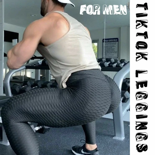 Men's Leggings Sports Gym Compression Pants Training Trousers Bubble Textured UK - Picture 3 of 30