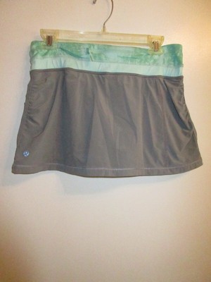 Lululemon Athletica 6 Run Tennis Skirt Shorts Skort Gray Aqua