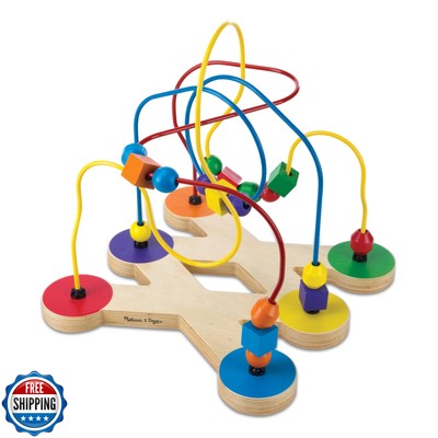 Melissa and Doug Classic Bead Maze - Wooden Educational Toy - Wooden Bead Maz