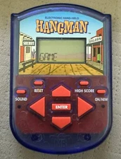 Electronic HANGMAN Video Game Handheld Milton Bradley MB Vintage 1995 - Tested