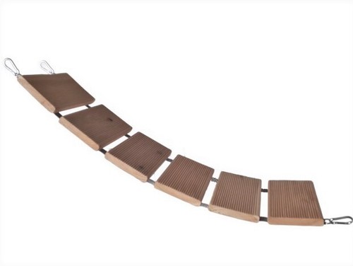 Hängebrücke für Katzen 16cm Outdoor Karabinerhaken Kletterwand Catwalk Douglasie - Bild 2 von 4