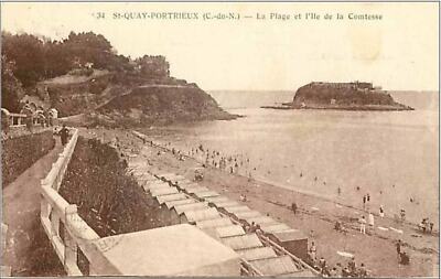 22.SAINT QUAY PORTRIEUX.LA PLAGE ET L'ILE DE LA COMTESSE