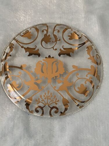Vintage clear with gold coasters set of 8 Made In Italy - Picture 2 of 7