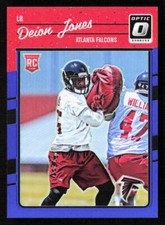 2016 Panini Donruss Optic Deion Jones Blue Prizm /149 Rookie Card RC #113. rookie card picture
