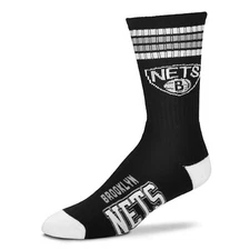 BROOKLYN NETS LOGO ADULT LARGE CREW SOCKS AUTHENTIC NBA BASKETBALL TEAM NEW