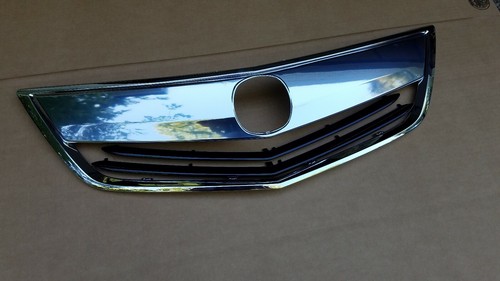 4PC Set 2012-2014 ACURA TL Front Bumper Upper Grille Moldings & Trim NEW - Picture 4 of 6