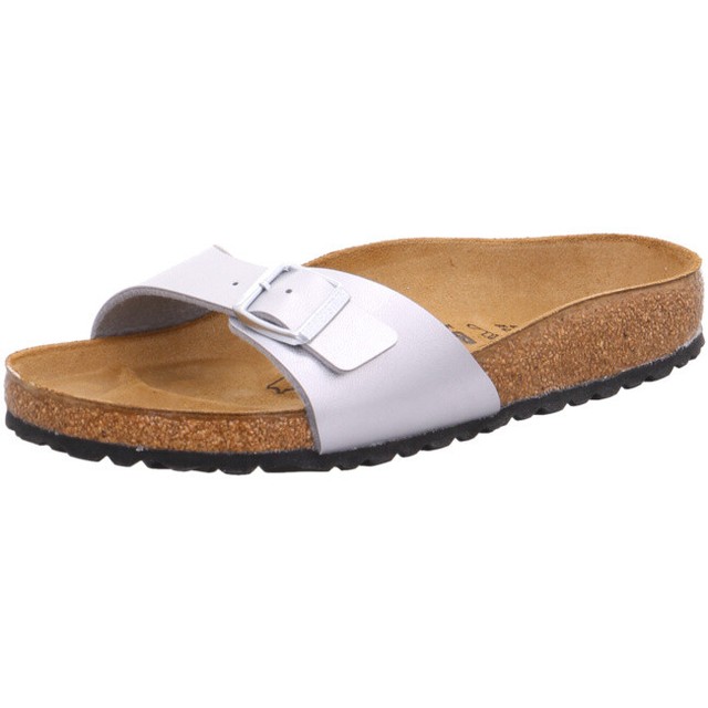 silver birkenstock sandals